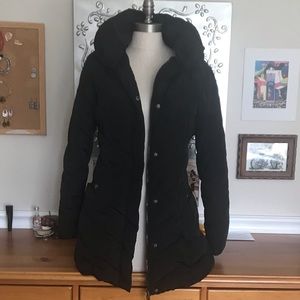 Black mid length winter coat